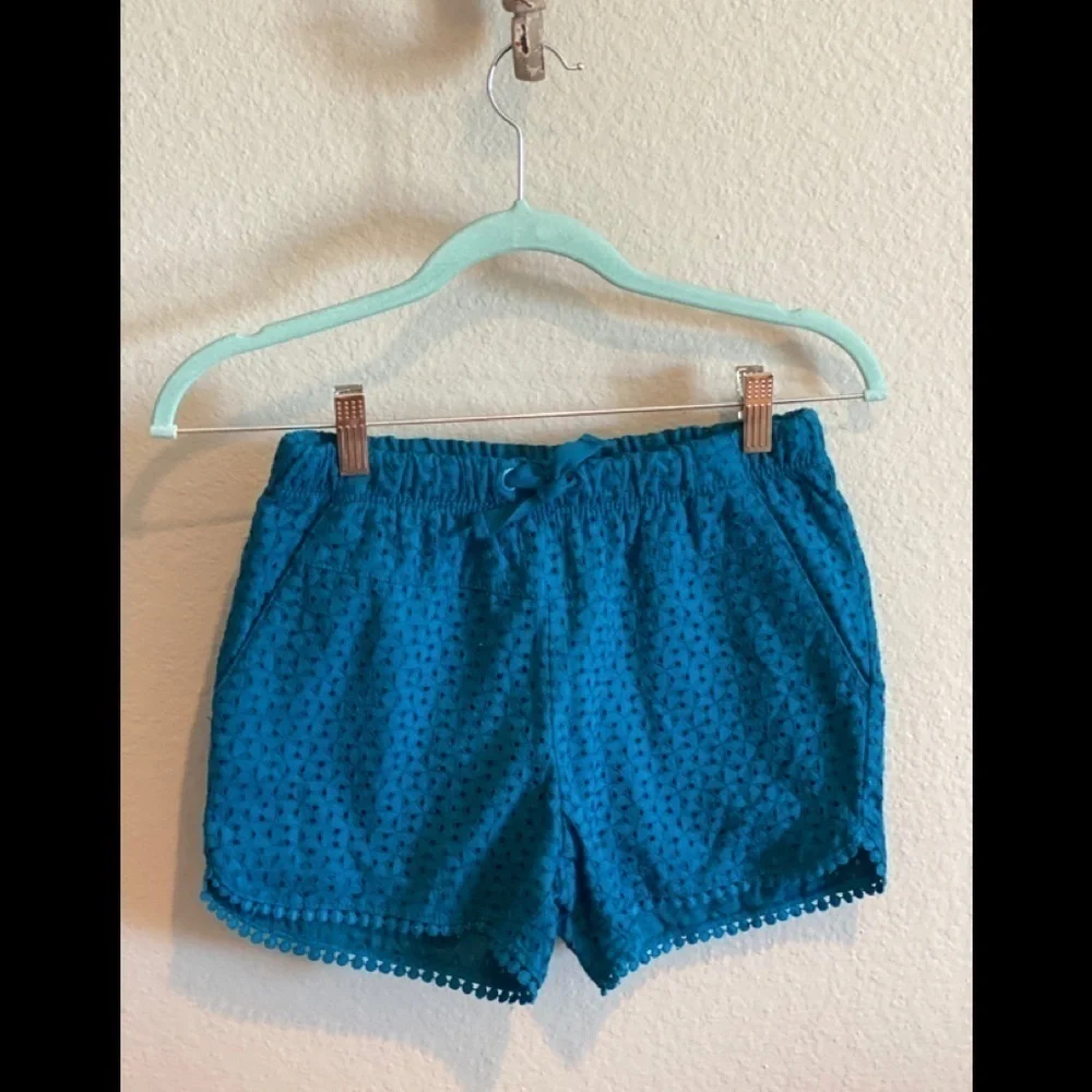Cat & Jack Eyelet Draw String Shorts Teal​​​​​​​​​